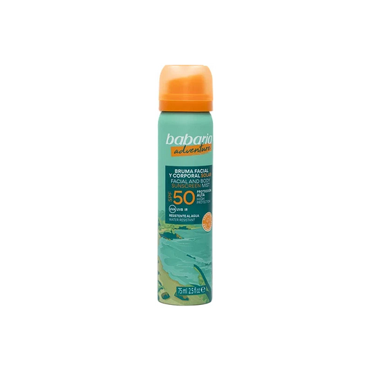 Babaria Adventure Brume Solaire Visage et Corps SPF 50