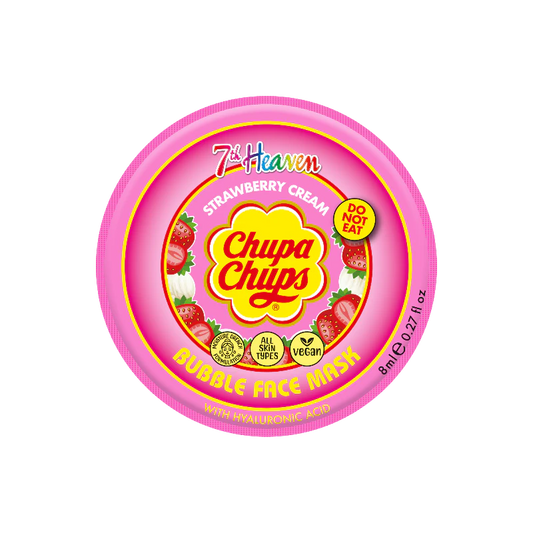 7th Heaven Chupa Chups Strawberry Cream Bubble Face Mask with Hyaluronic Acid