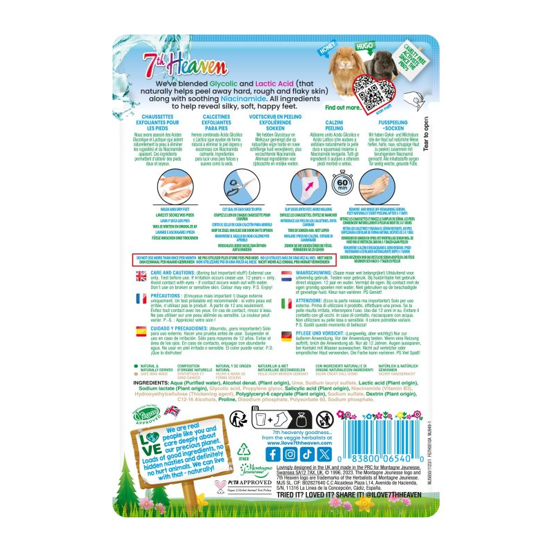 7th Heaven Exfoliating Foot Peel Socks