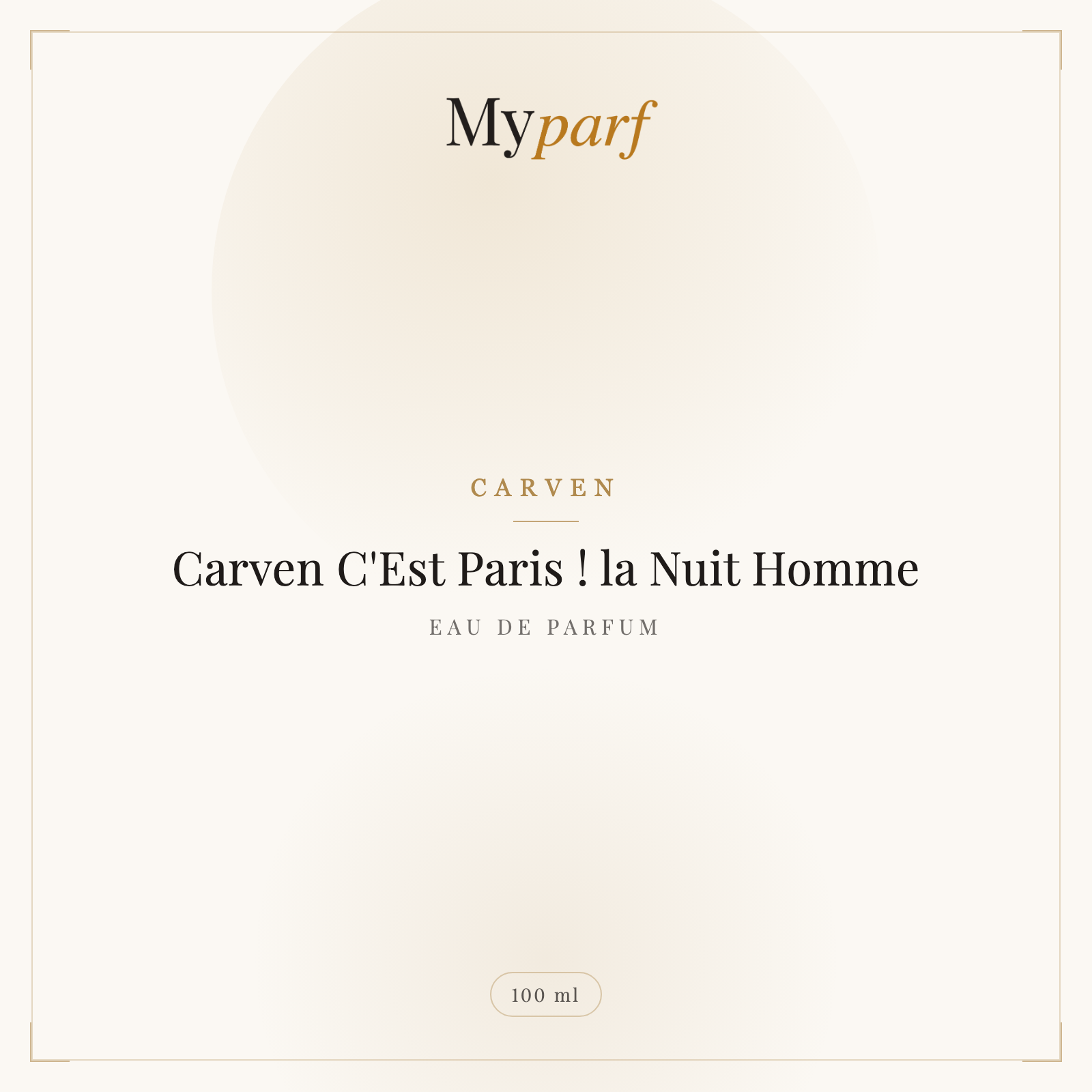 CARVEN C'EST PARIS ! LA NUIT HOMME
