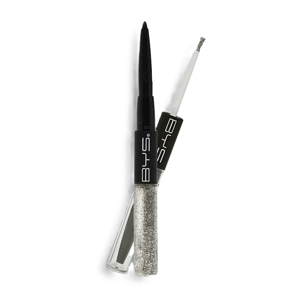 BYS Glitter & Liner Duo 01 Silver