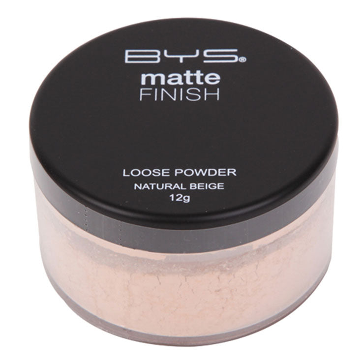 BYS Matte Loose Powder with Puff – Natural Beige