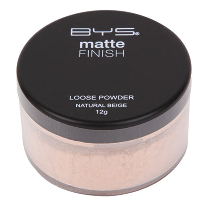 BYS Matte Loose Powder with Puff – Natural Beige