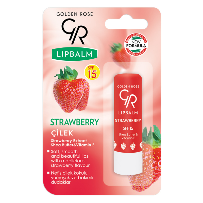 Golden Rose Lipbalm SPF 15 Saveur Fruitée – Fraise