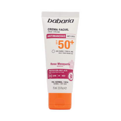 Babaria Crème Protectrice Solaire Visage SPF 50+