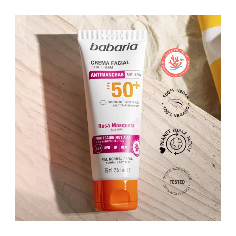 Babaria Crème Protectrice Solaire Visage SPF 50+
