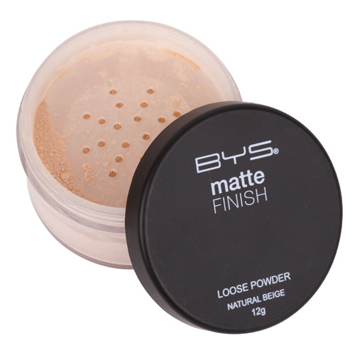BYS Matte Loose Powder with Puff – Natural Beige