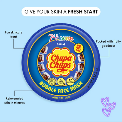 7th Heaven Chupa Chups Cola Bubble Face Mask with Caffeine