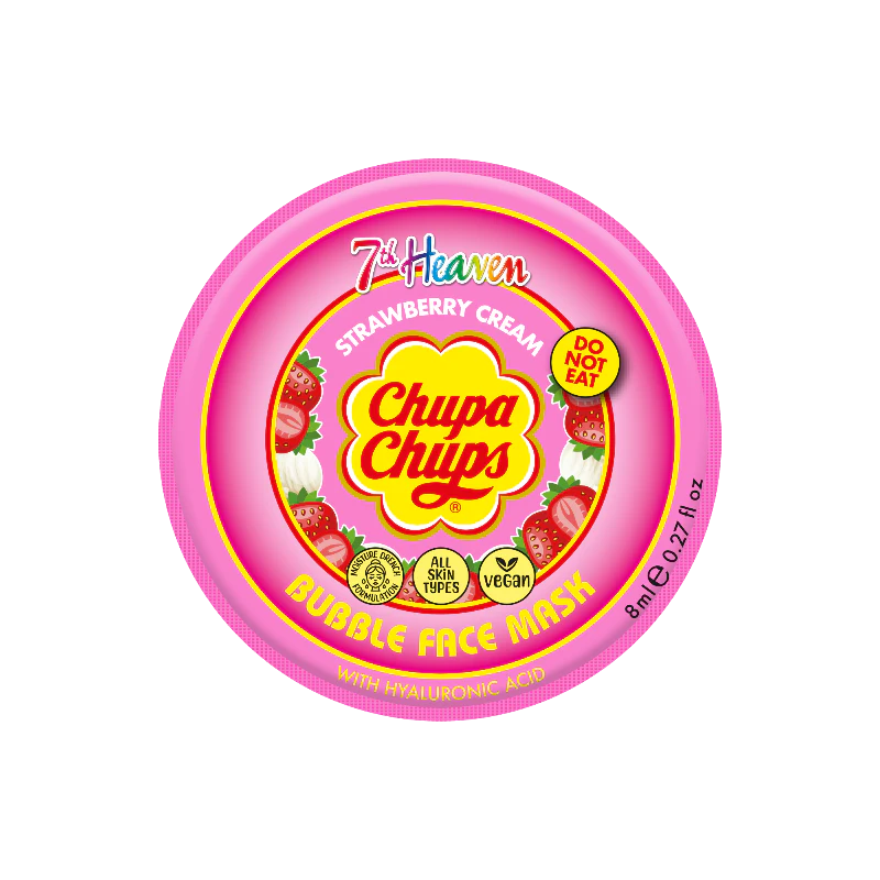 7th Heaven Chupa Chups Strawberry Cream Bubble Face Mask with Hyaluronic Acid