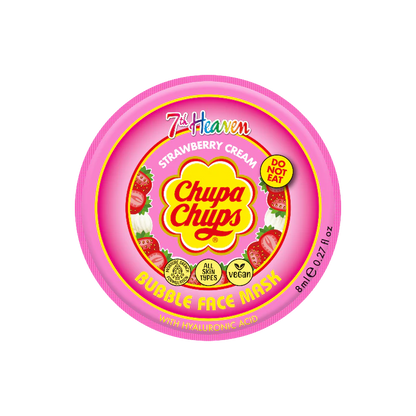 7th Heaven Chupa Chups Strawberry Cream Bubble Face Mask with Hyaluronic Acid