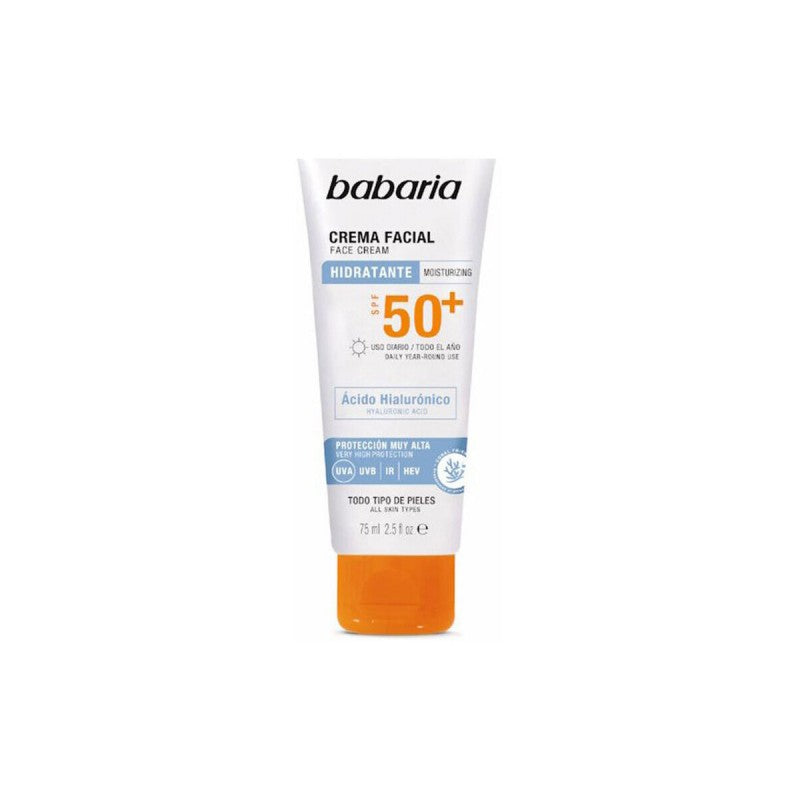 Babaria Crème Solaire Visage à l'Acide Hyaluronique SPF 50+