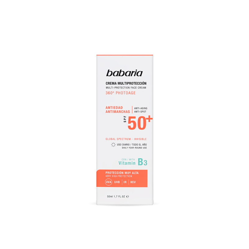 Babaria Crème Solaire Visage Multi-Protection SPF 50+