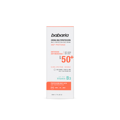 Babaria Crème Solaire Visage Multi-Protection SPF 50+