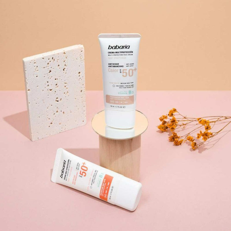 Babaria Crème Solaire Visage Multi-Protection Teintée SPF 50+