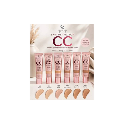 Golden Rose Skin Perfector CC Light Foundation SPF 50 – 105