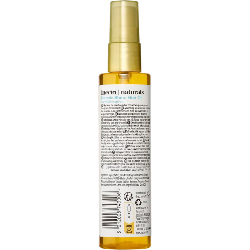 Inecto Naturals Miracle Shine Hair Oil à l'Argan