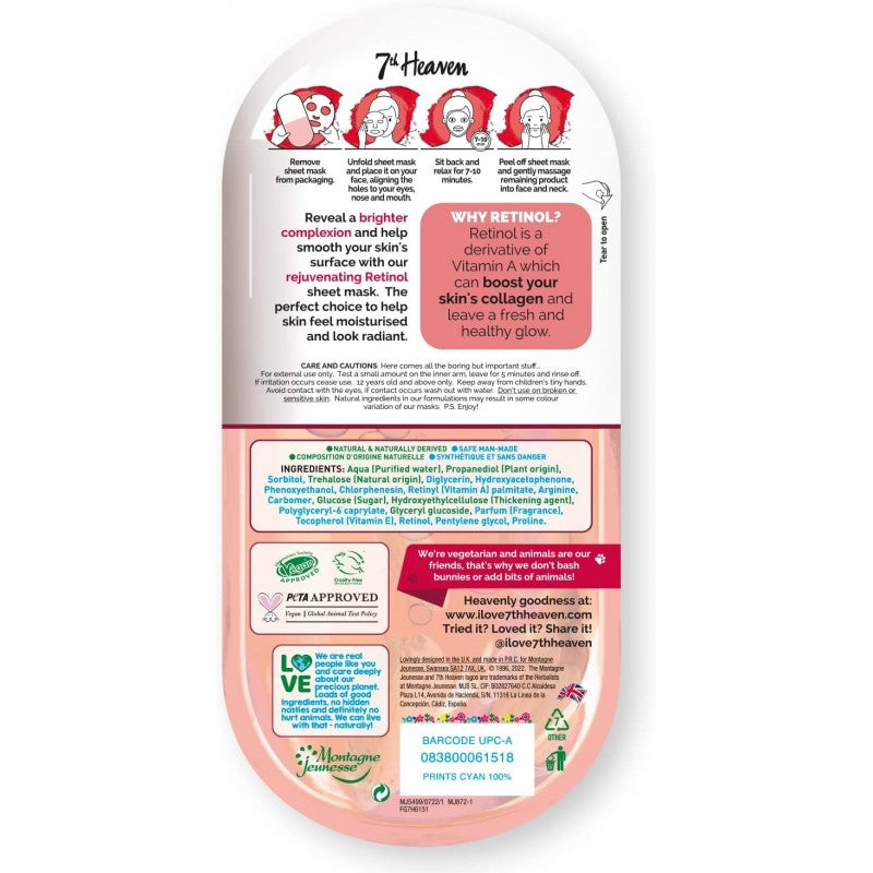 7th Heaven Nutriactive Retinol Rejuvenating Capsule Sheet Mask