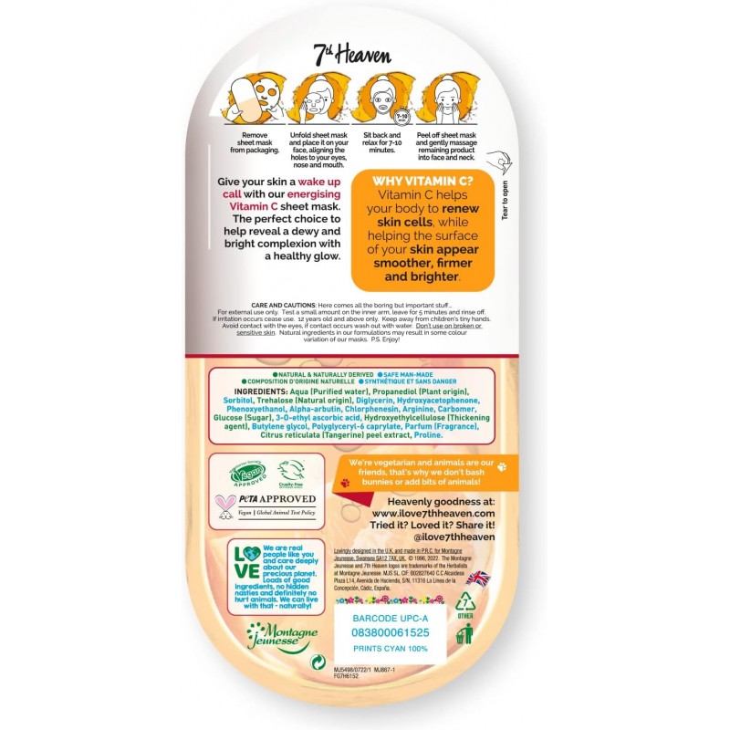 7th Heaven Nutriactive Vitamin C Brightening Capsule Sheet Mask