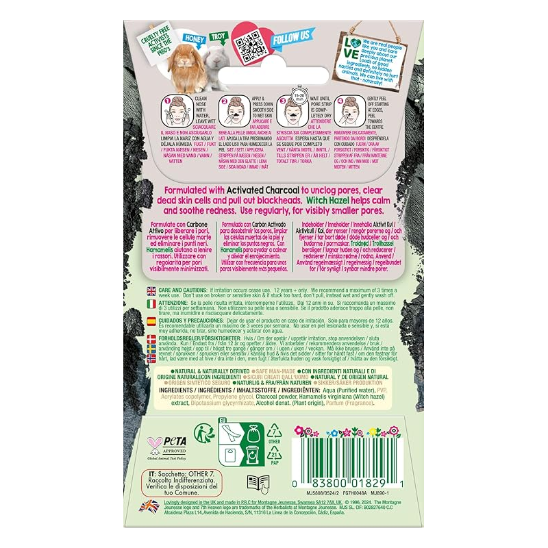 7th Heaven Blackhead Pull-Out Activated Charcoal Pore Strips with Witch Hazel