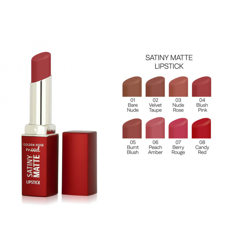 Golden Rose Mood Satiny Matte Lipstick – 01 Bare Nude