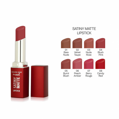 Golden Rose Mood Satiny Matte Lipstick – 01 Bare Nude