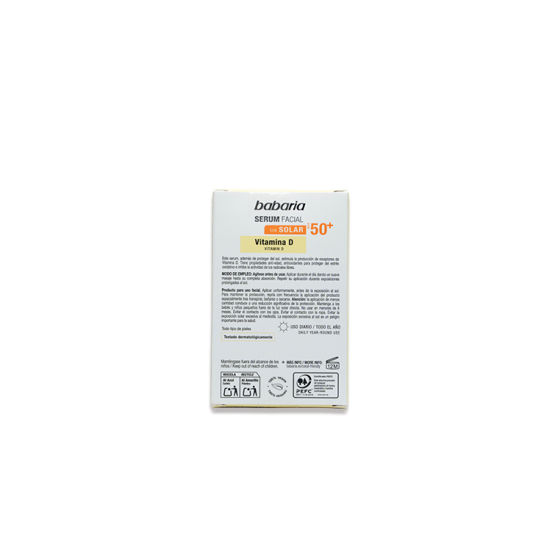 Babaria Vitamin D Sérum Solaire Visage SPF 50+